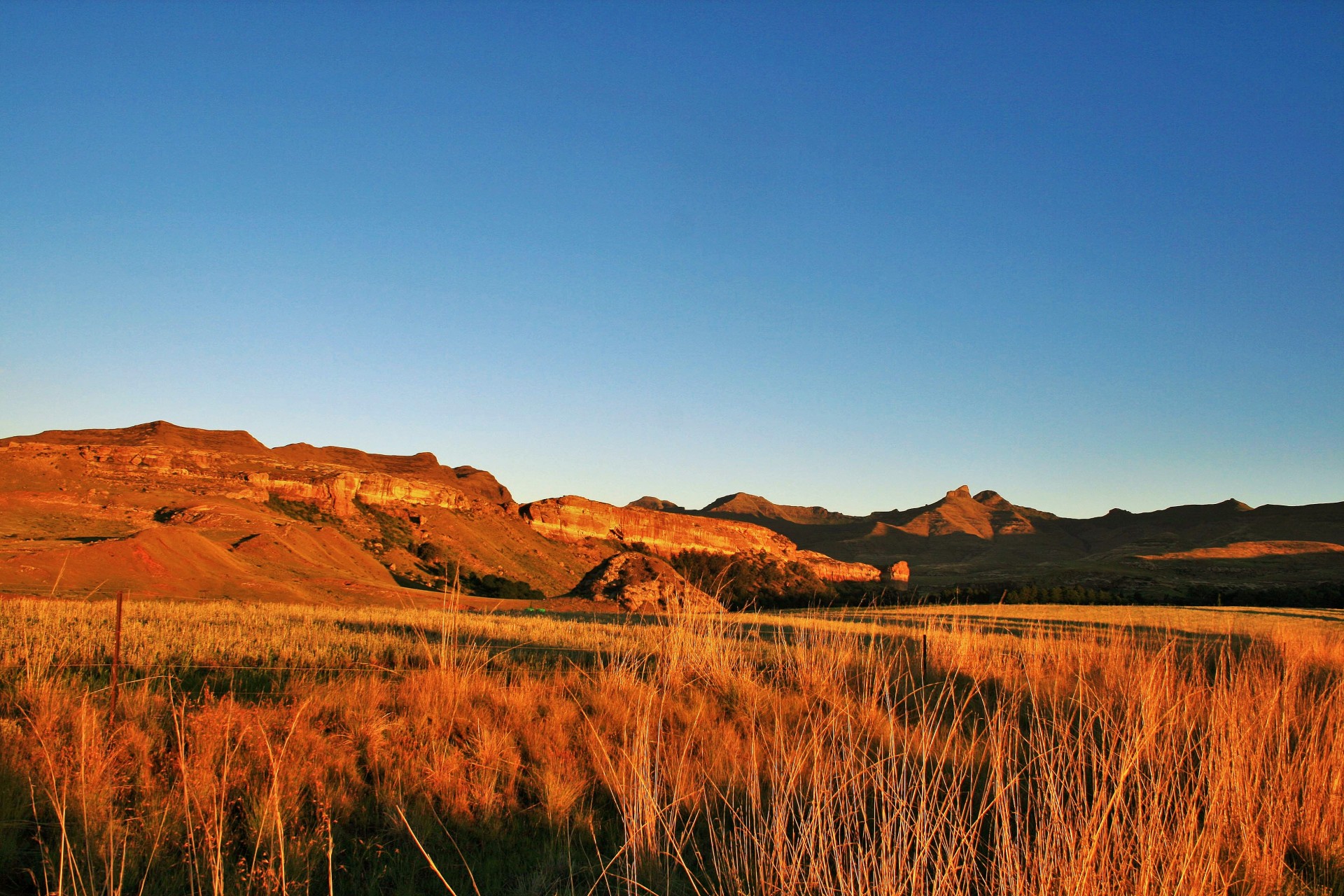 mountain landscape eastern free state fields and mountains in the sun free photo