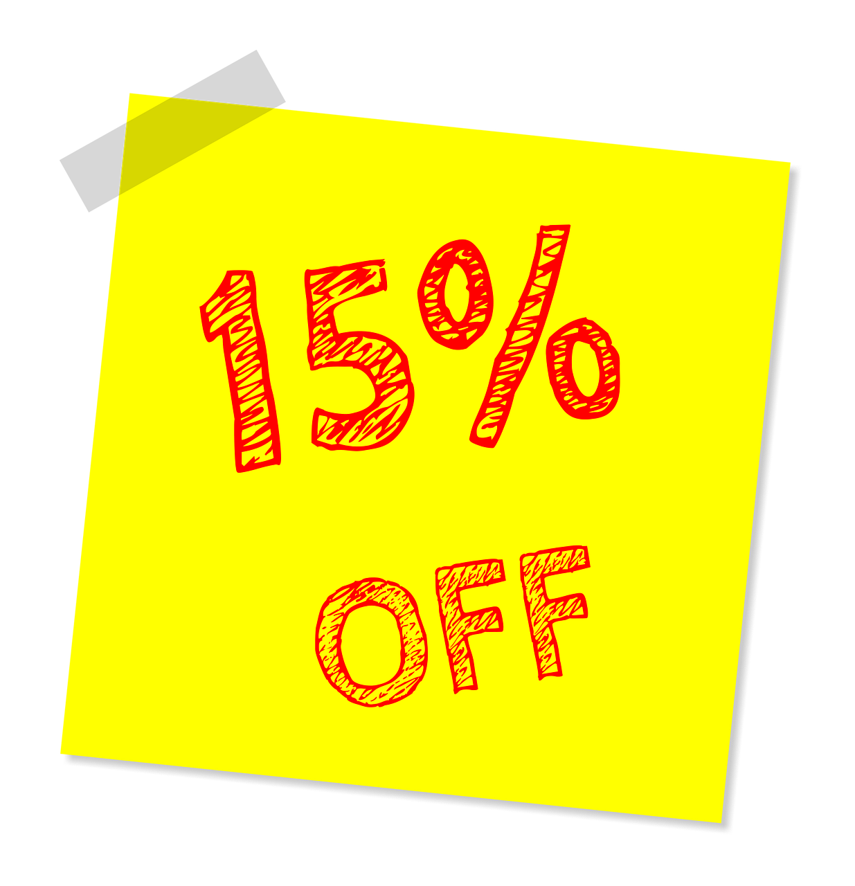 fifteen percent off discount sale free photo