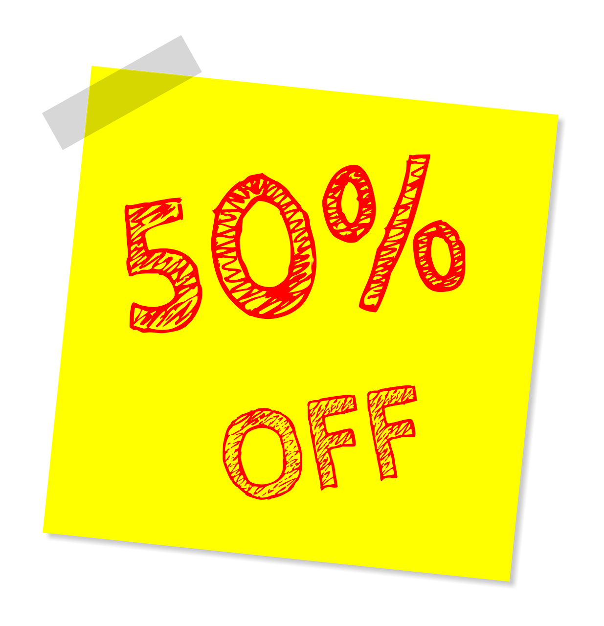 fifty percent off discount sale free photo