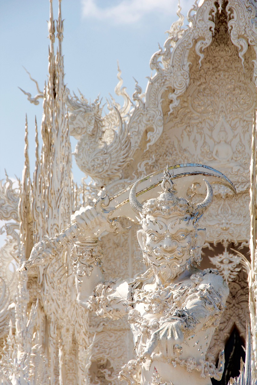 figure wat rong khun temple free photo