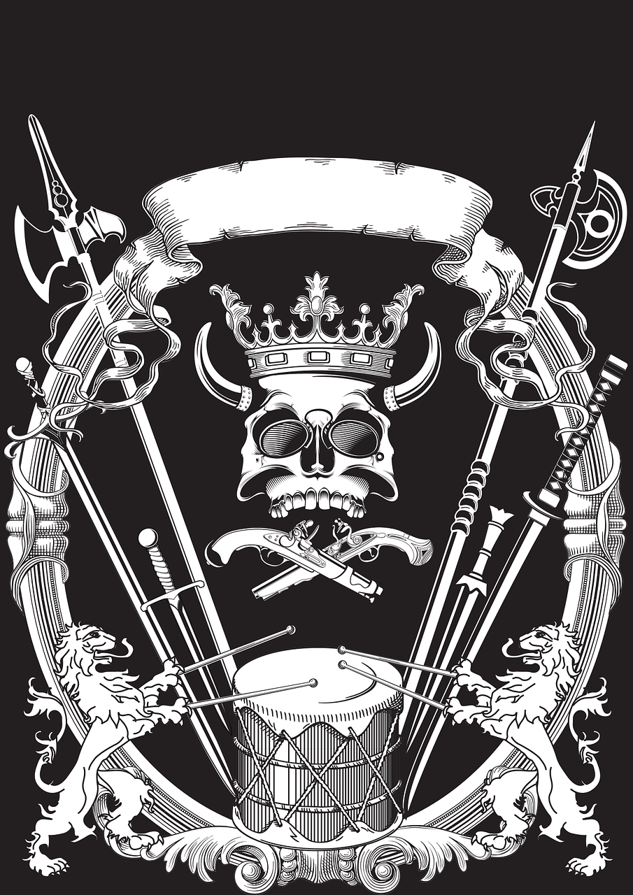 figure heraldry skull free photo