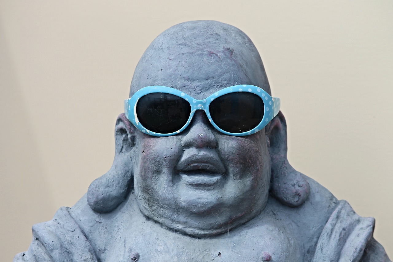 figure buddha sunglasses free photo