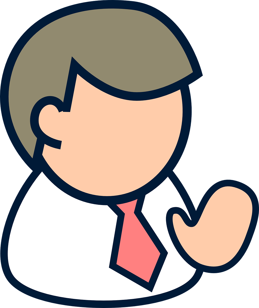 figure,man,employee,hello,tie,waving,school,adult,free vector graphics,free pictures, free photos, free images, royalty free, free illustrations, public domain