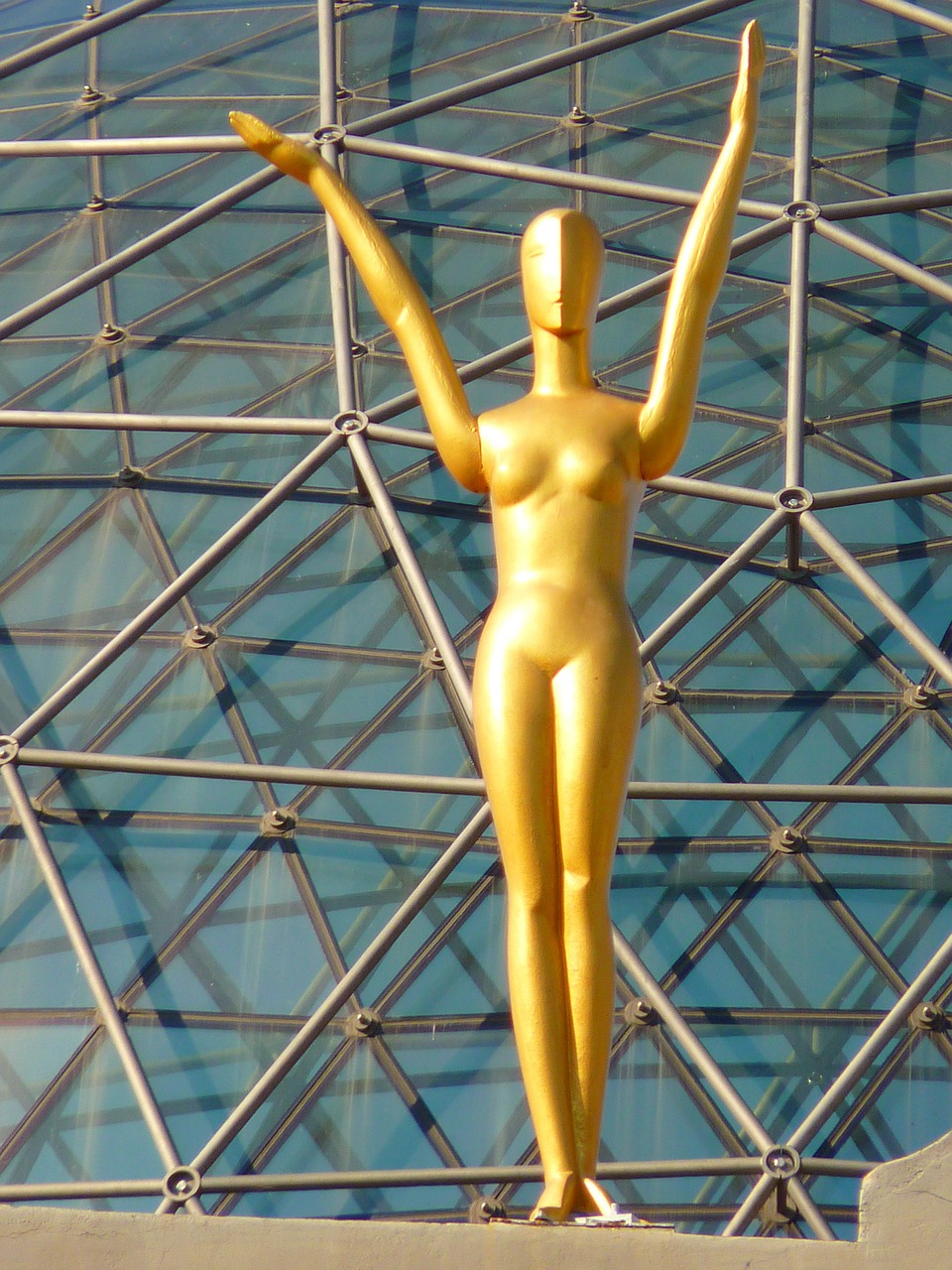 figure golden glass dome free photo