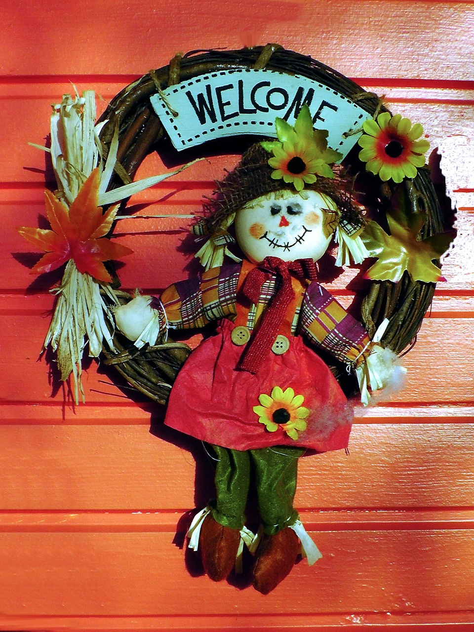 figure welcome garden door free photo