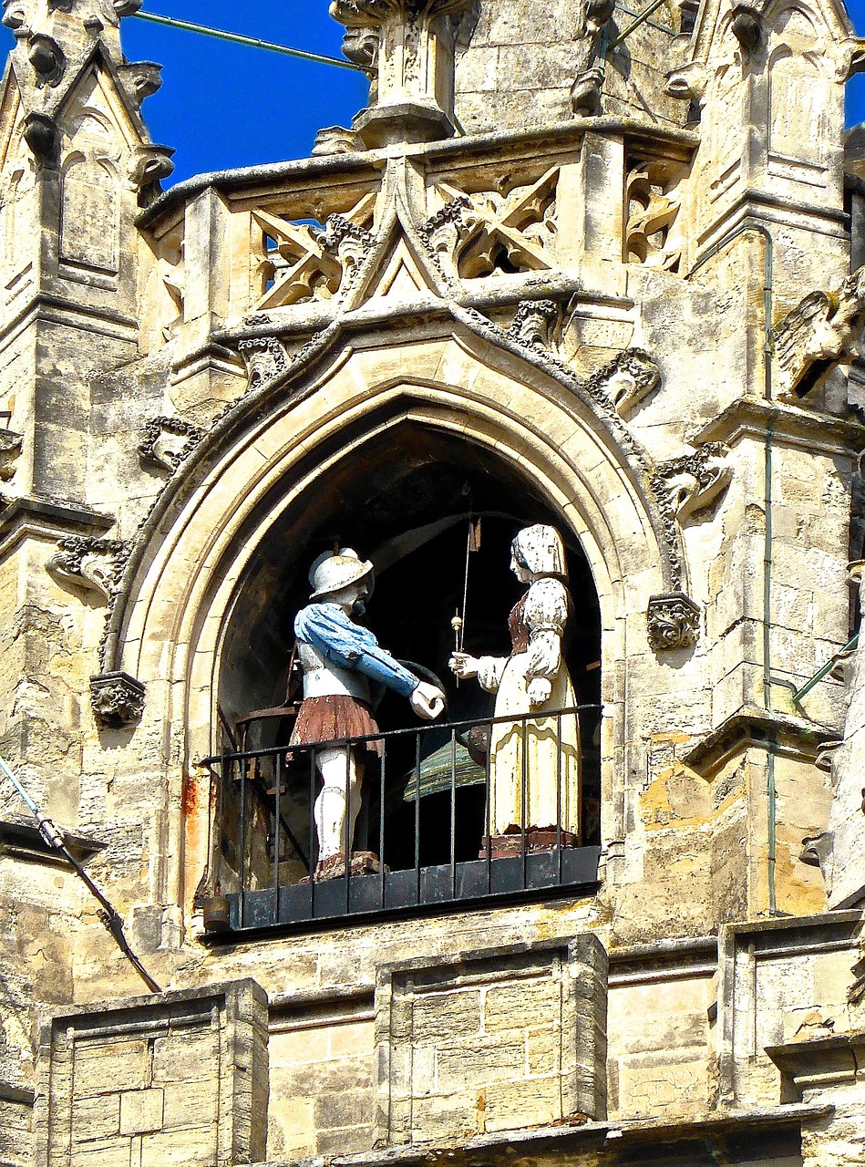 figures clock tower historic free photo