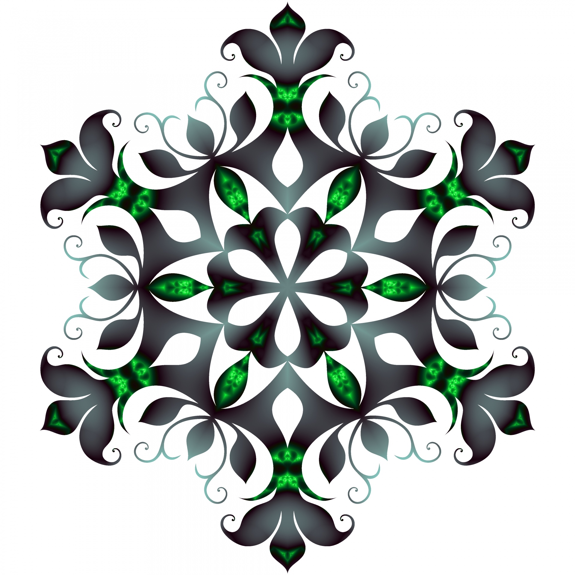 green filigree snowflake free photo