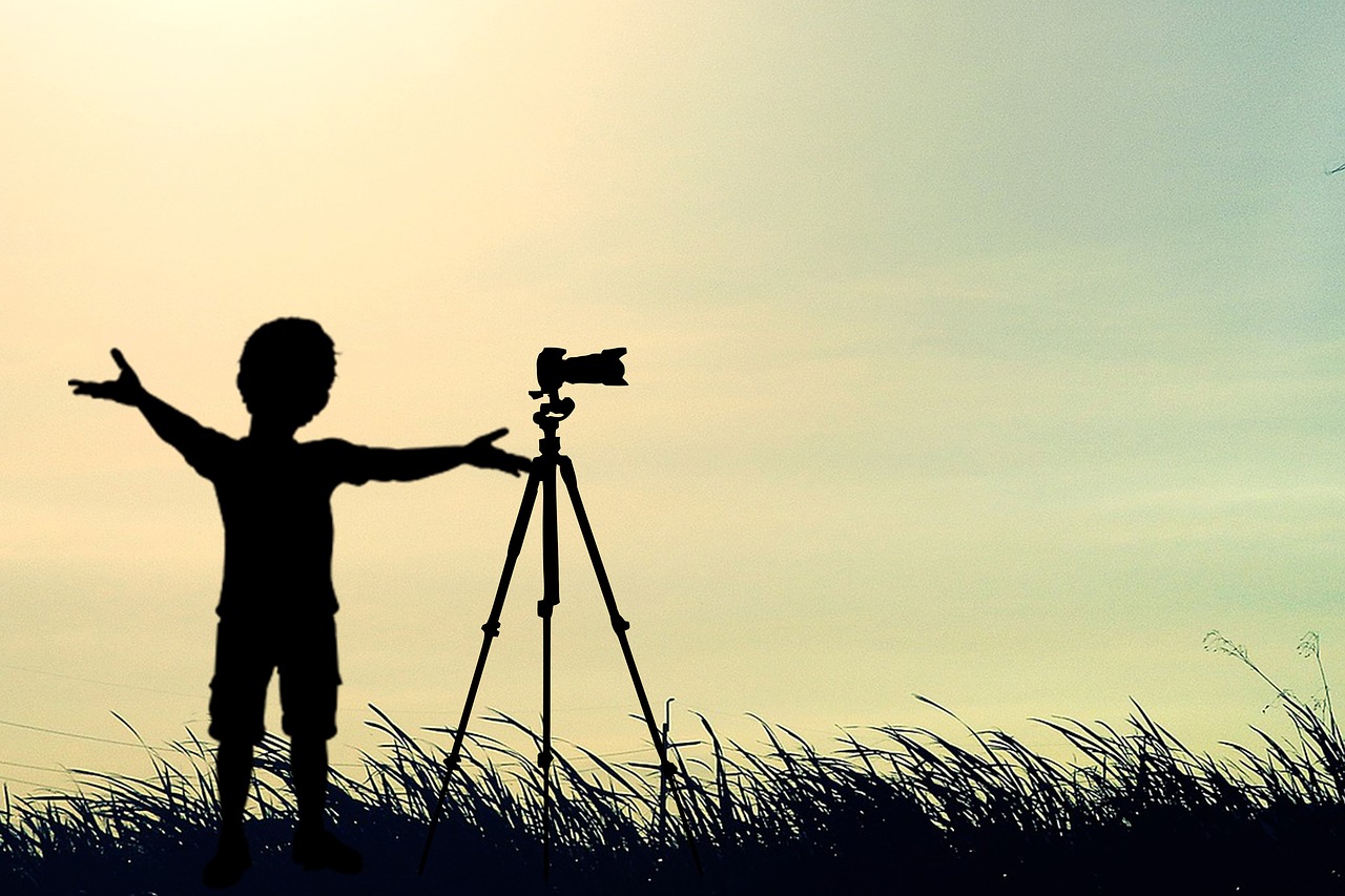 filming  child  silhouette free photo