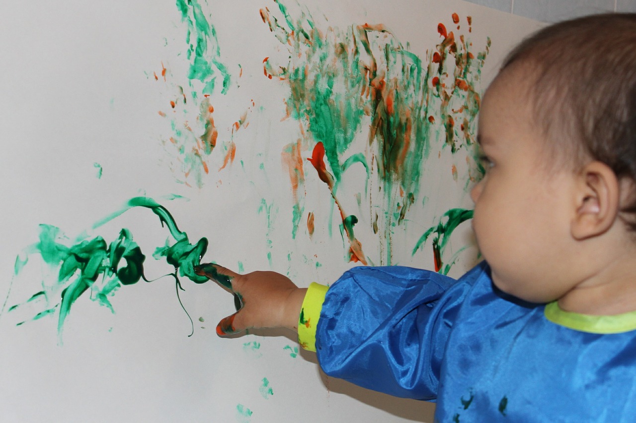 finger painting kid painting art free photo