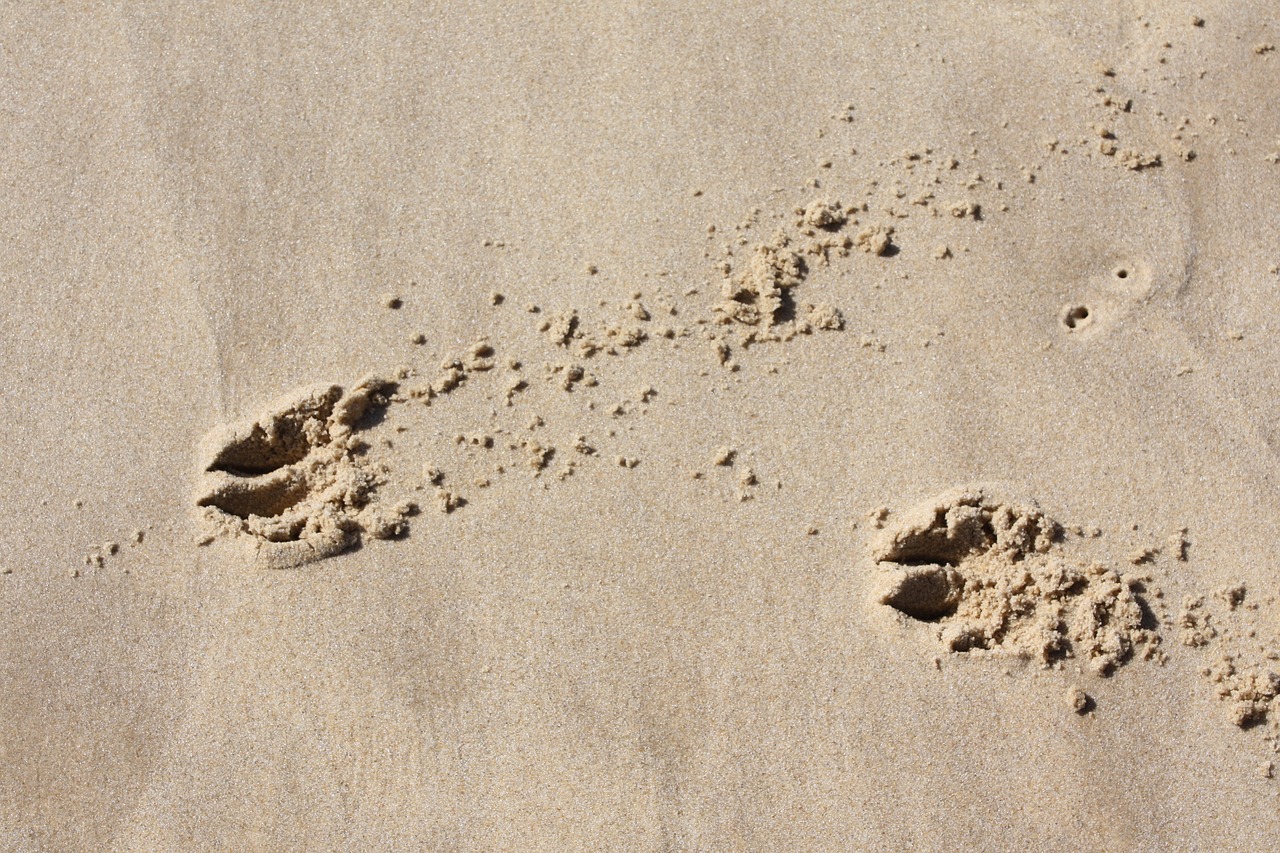 fingerprints sand traces free photo