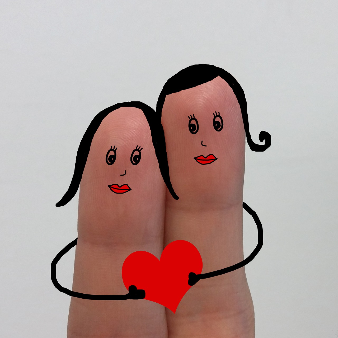 fingers drawing love free photo