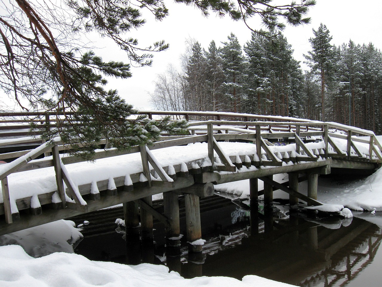 finland bridge stream free photo