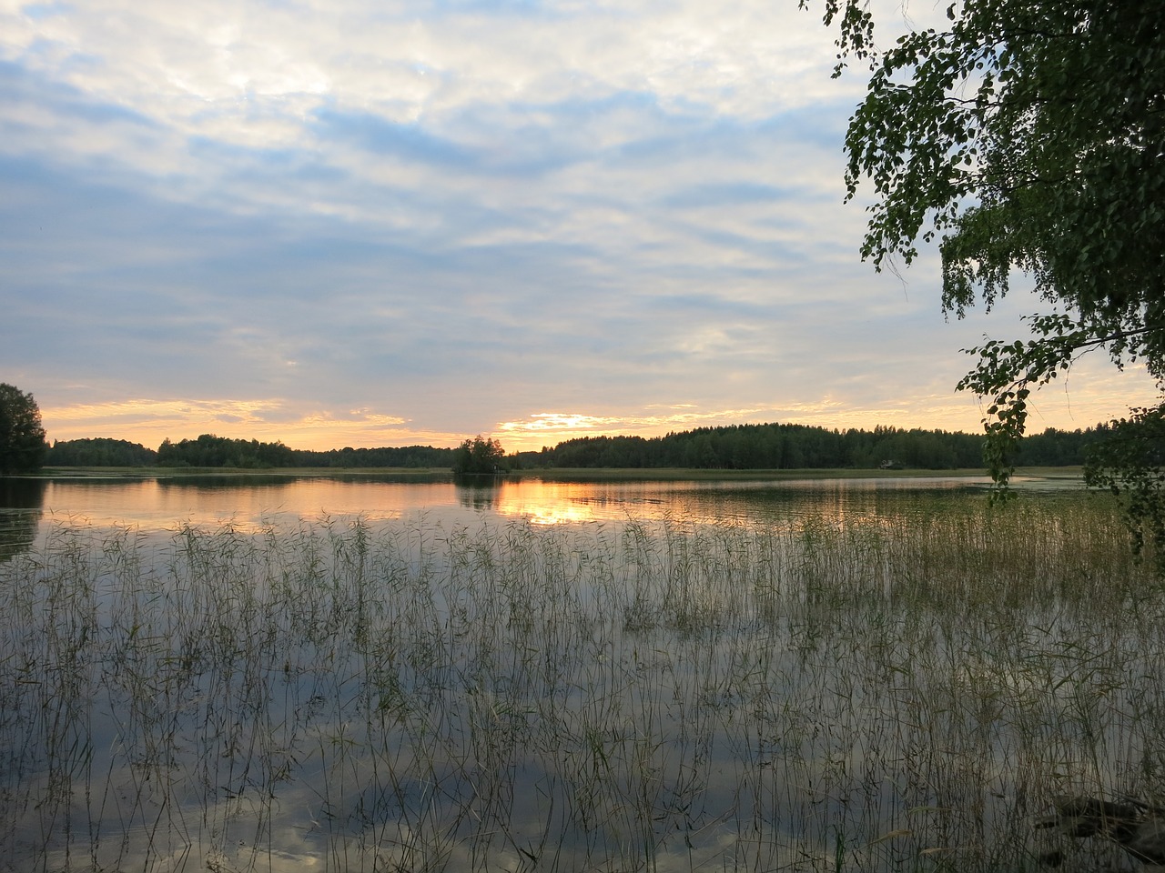 finland lake sunset free photo
