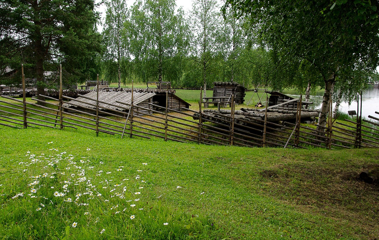 finland farm wooden houses free photo