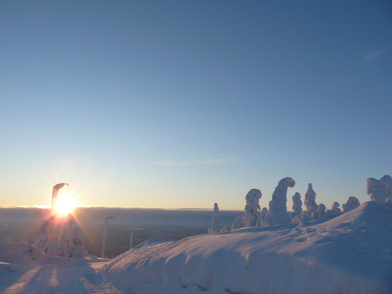 finland lapland snow landscape free photo