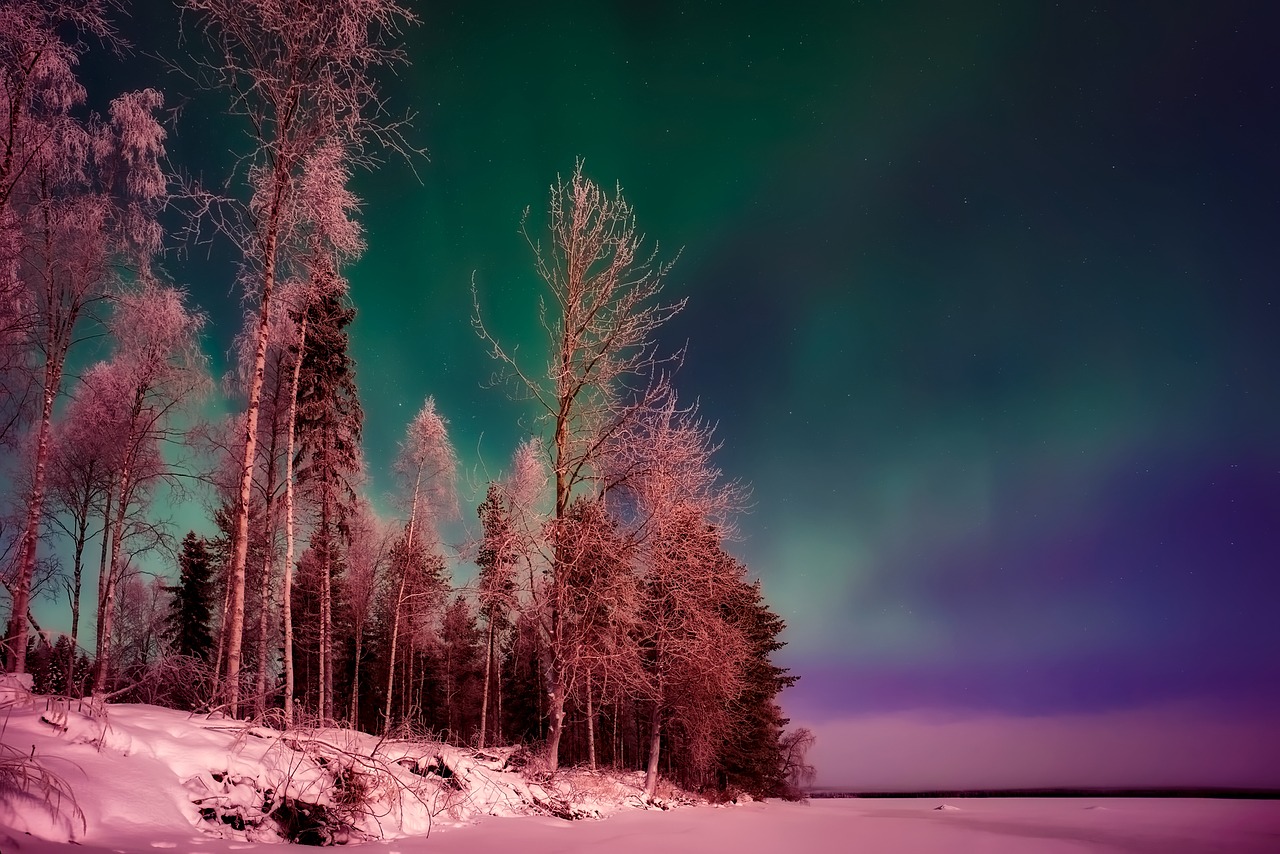 finland northern lights aurora borealis free photo