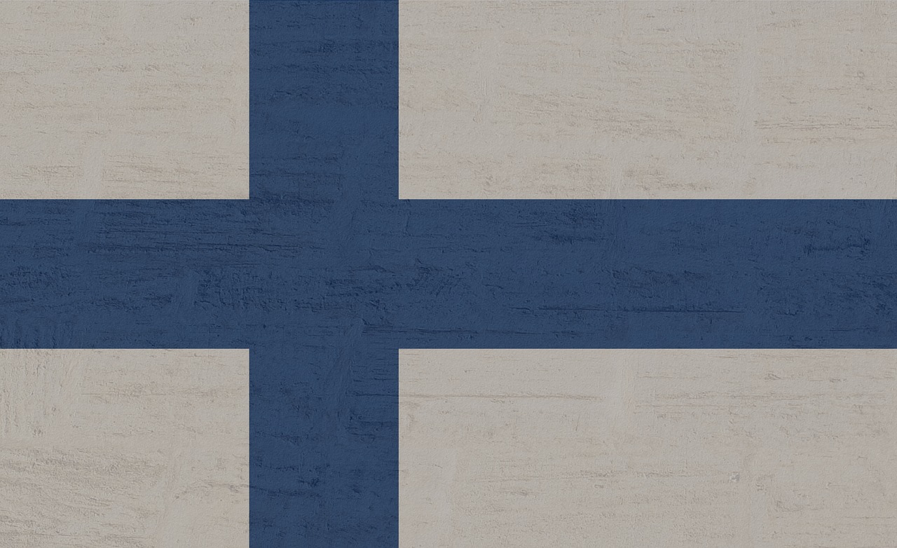 finland flag blue free photo