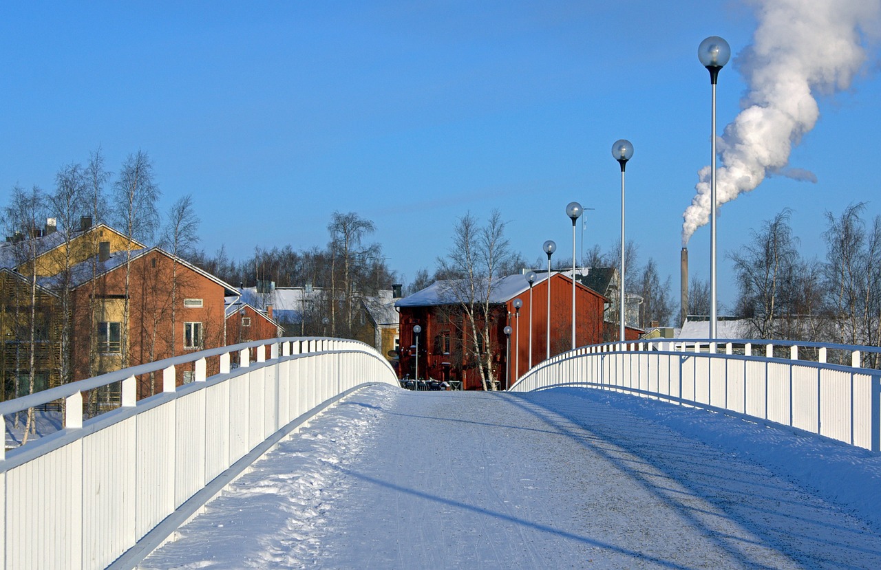 finland bridge snow free photo