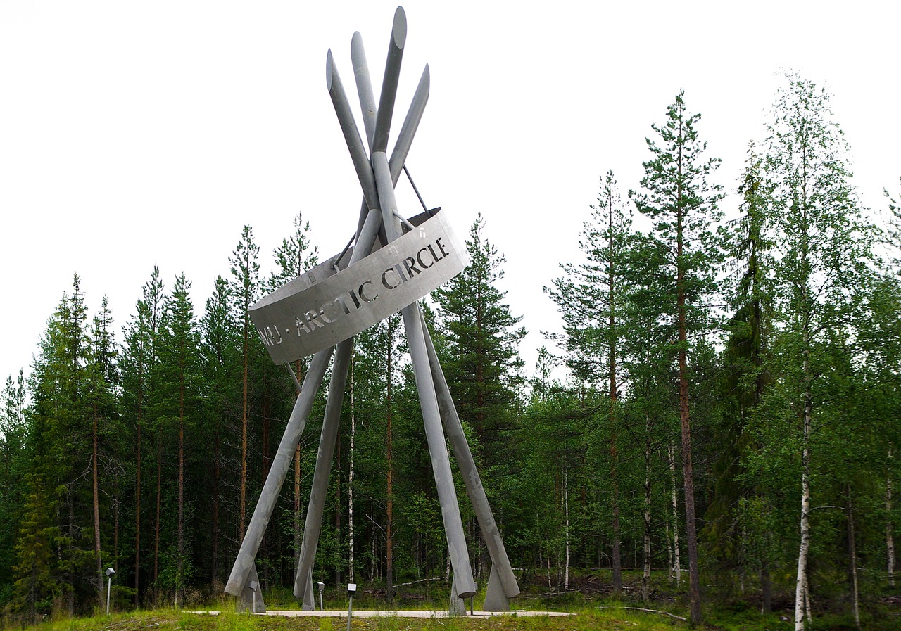 finland arctic circle monument free photo