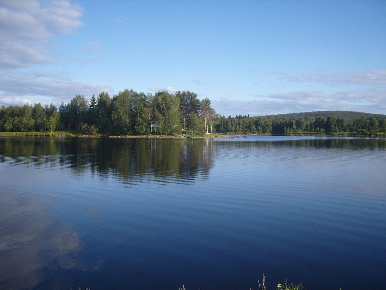finland lake reflections free photo