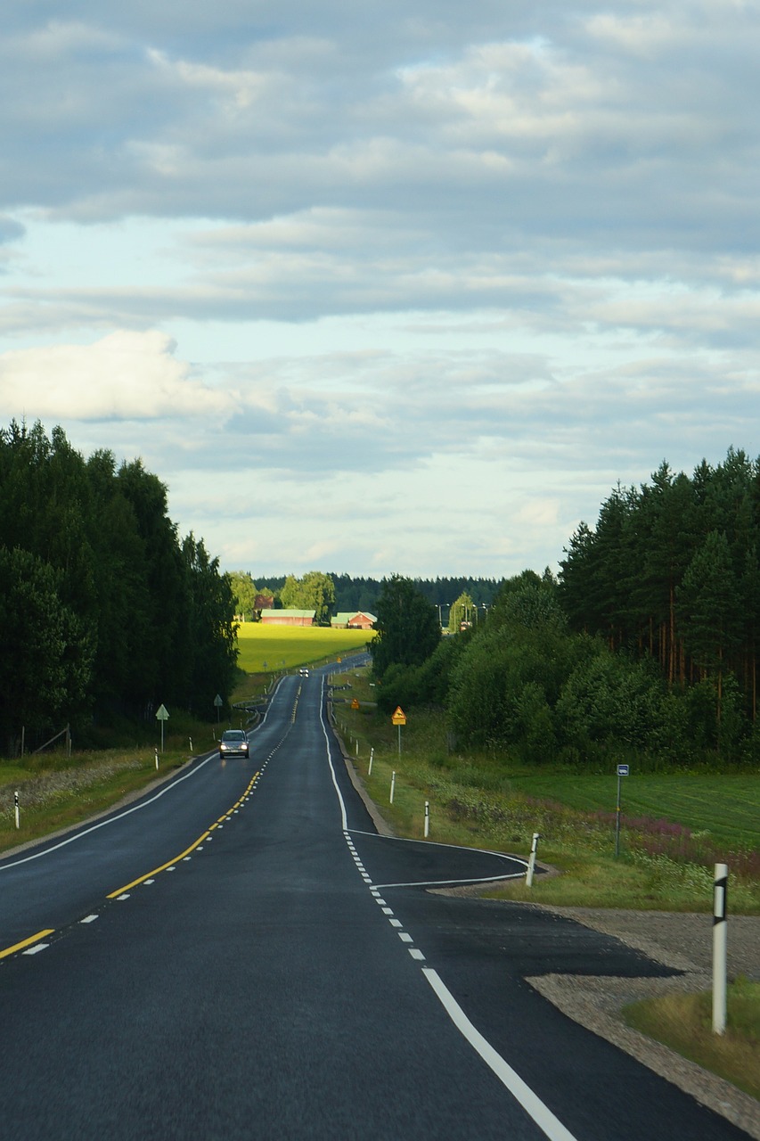 finnish road on the road free photo