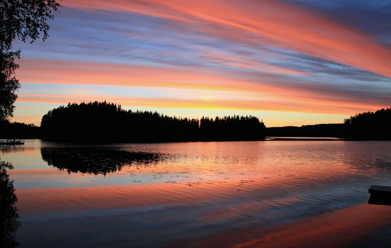 finnish island sunset free photo