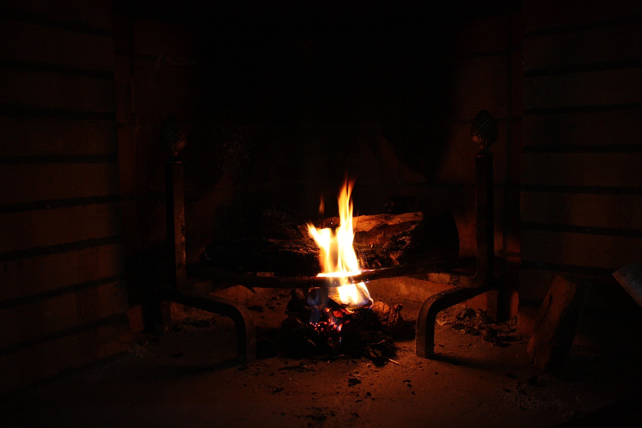 fire fireplace flames free photo