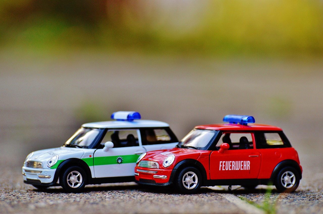 fire police mini cooper free photo