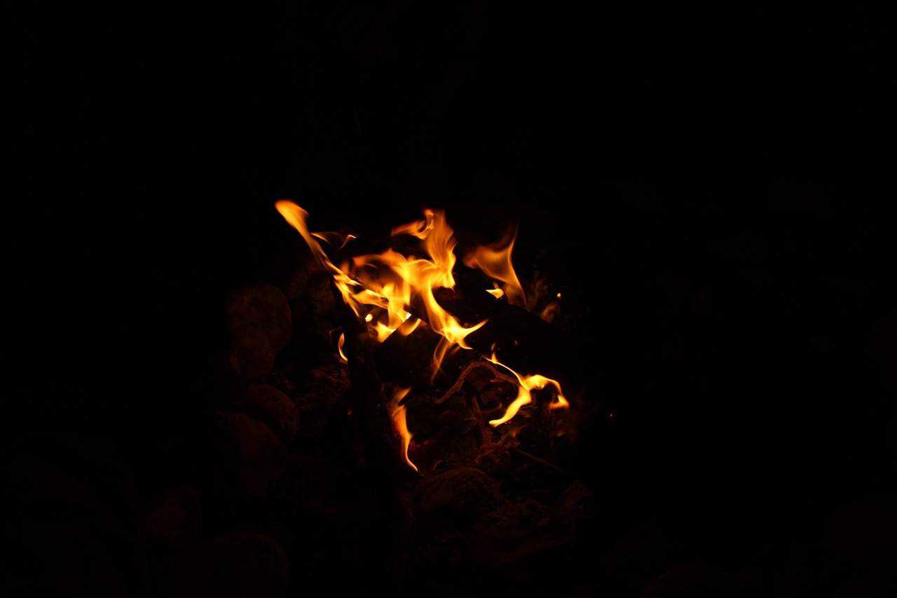 fire night dark free photo