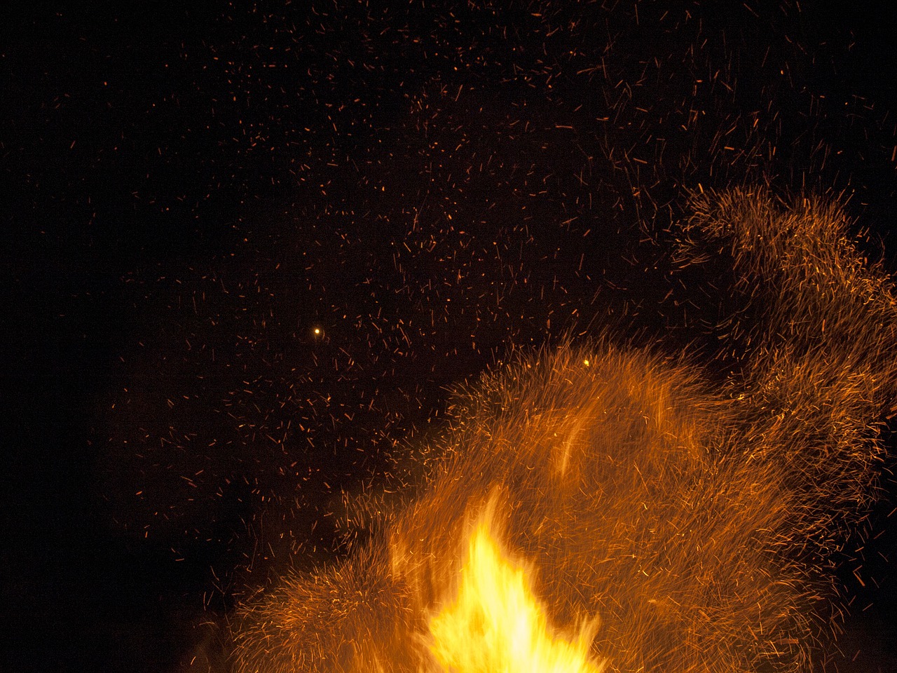 fire sparks night free photo