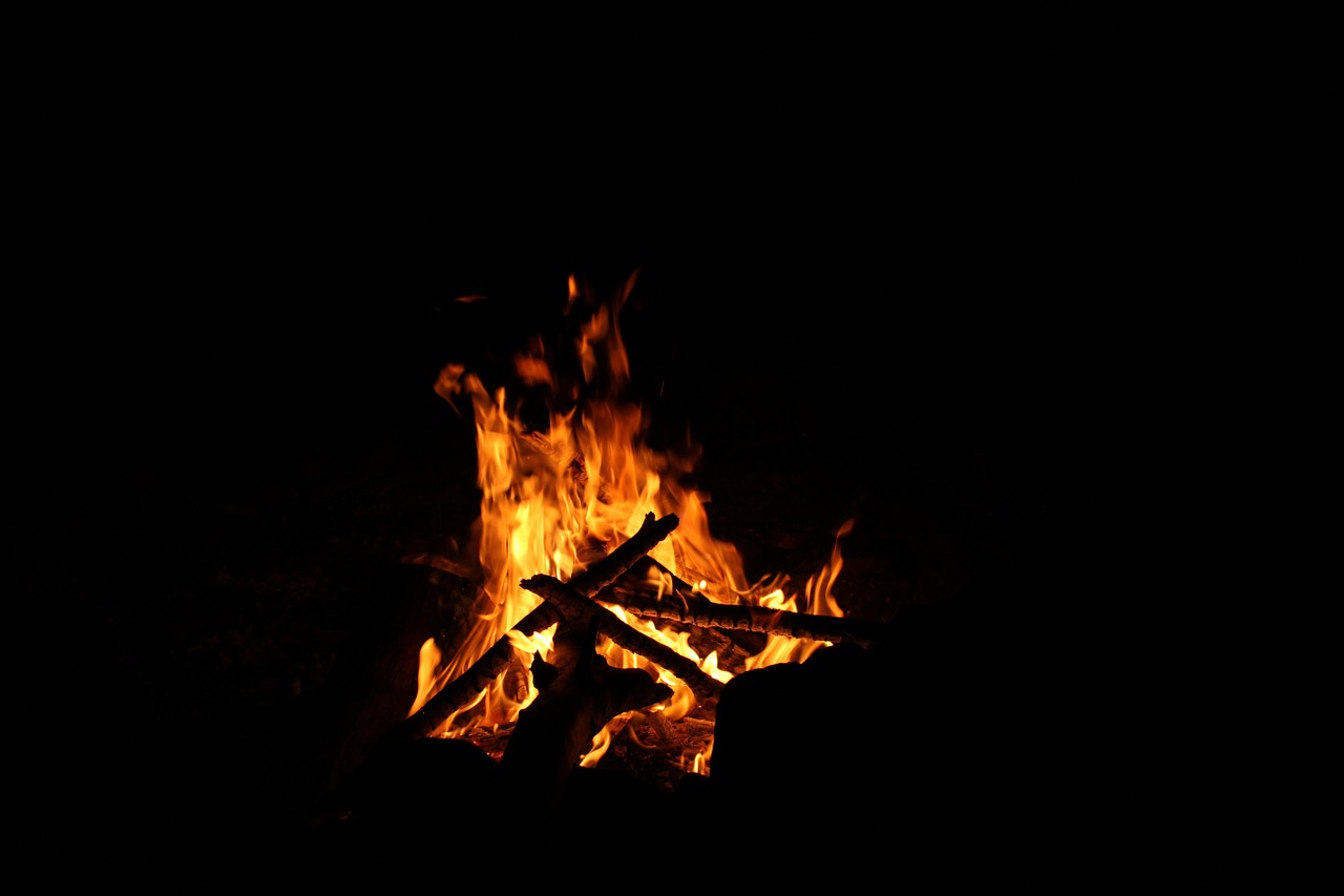 fire flame dark free photo