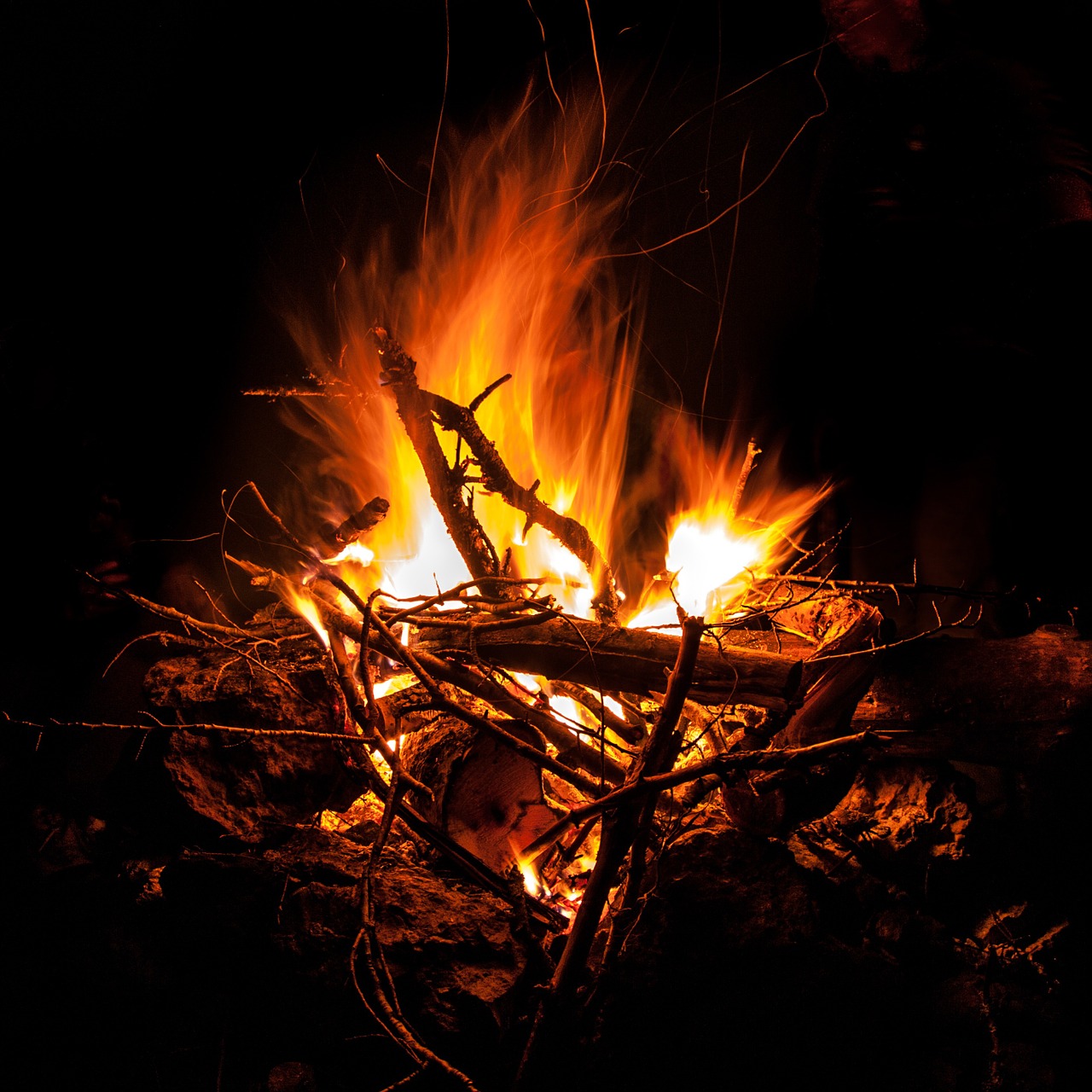 fire flame night free photo