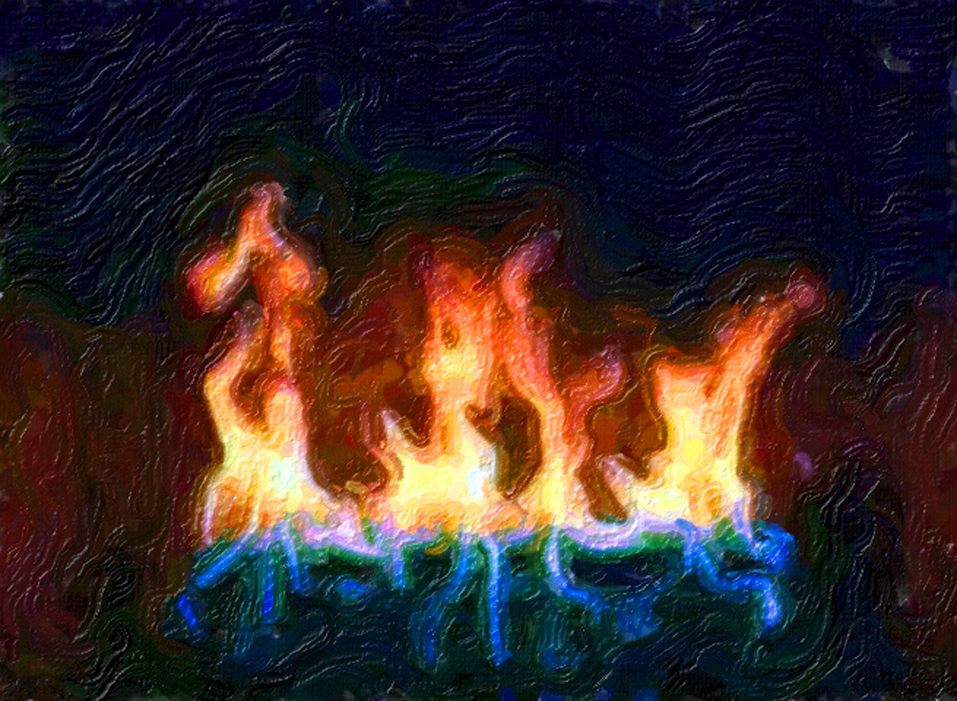 fire fireplace painting free photo