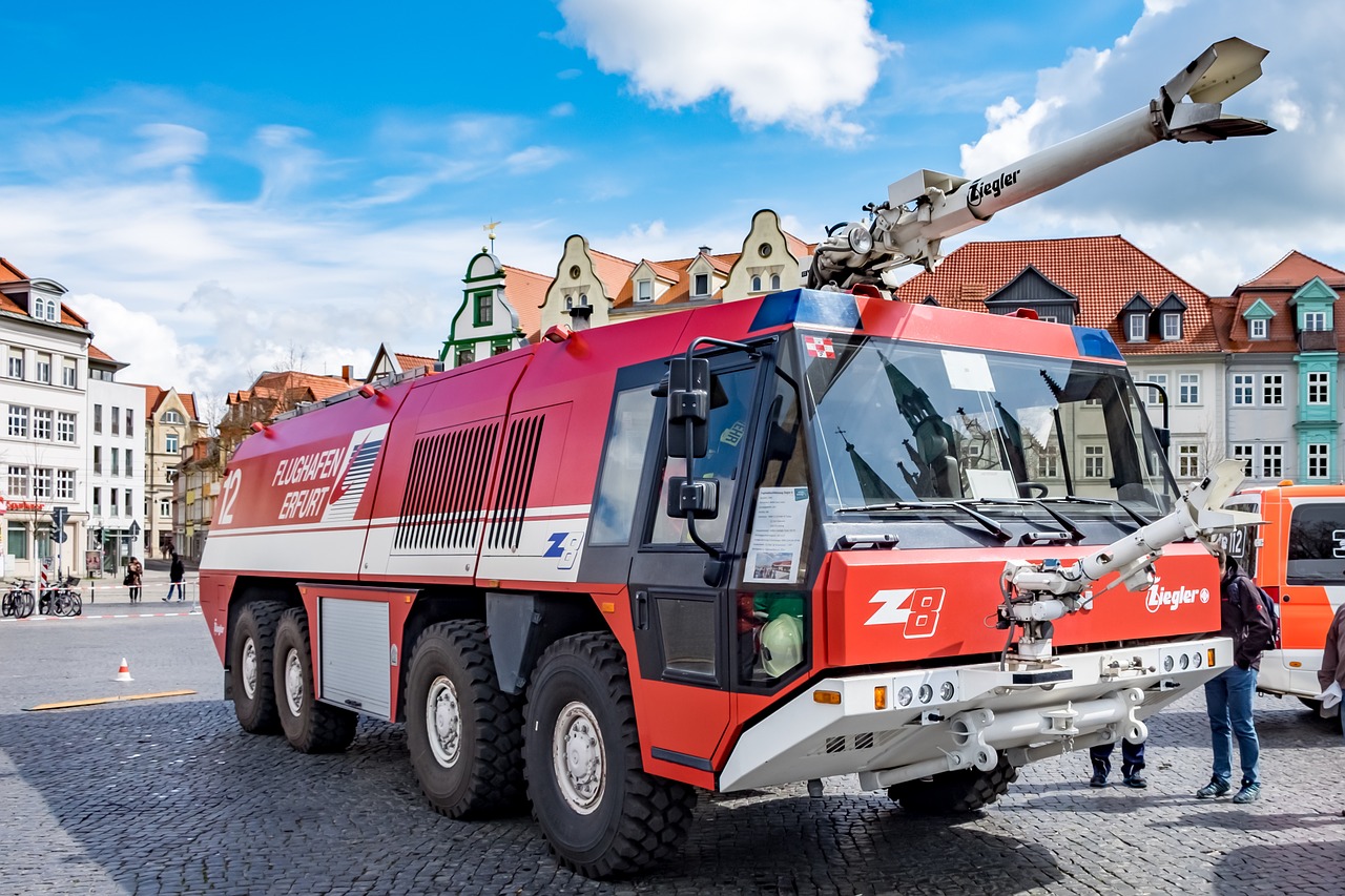 fire airport firefighter erfurt free photo