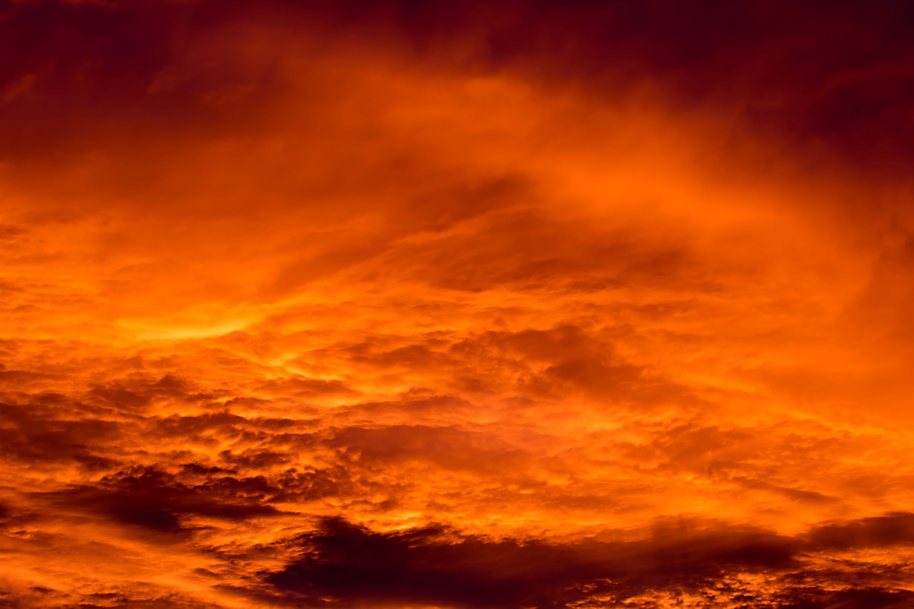 fire sky clouds free photo