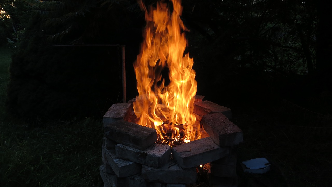 fire camping night free photo
