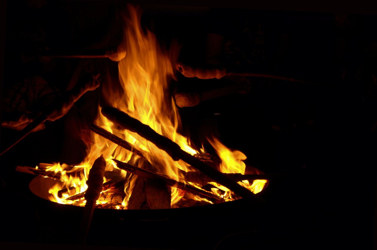 fire campfire stick bread free photo