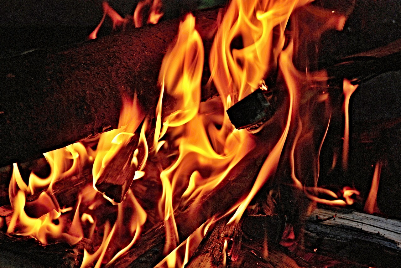 fire flames wood free photo