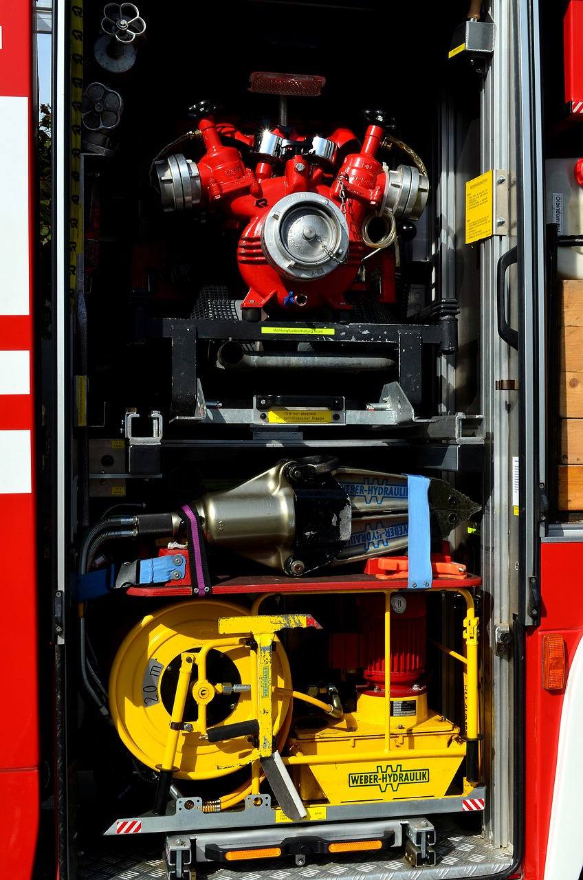 fire firefighter equipment equipment fire truck free photo