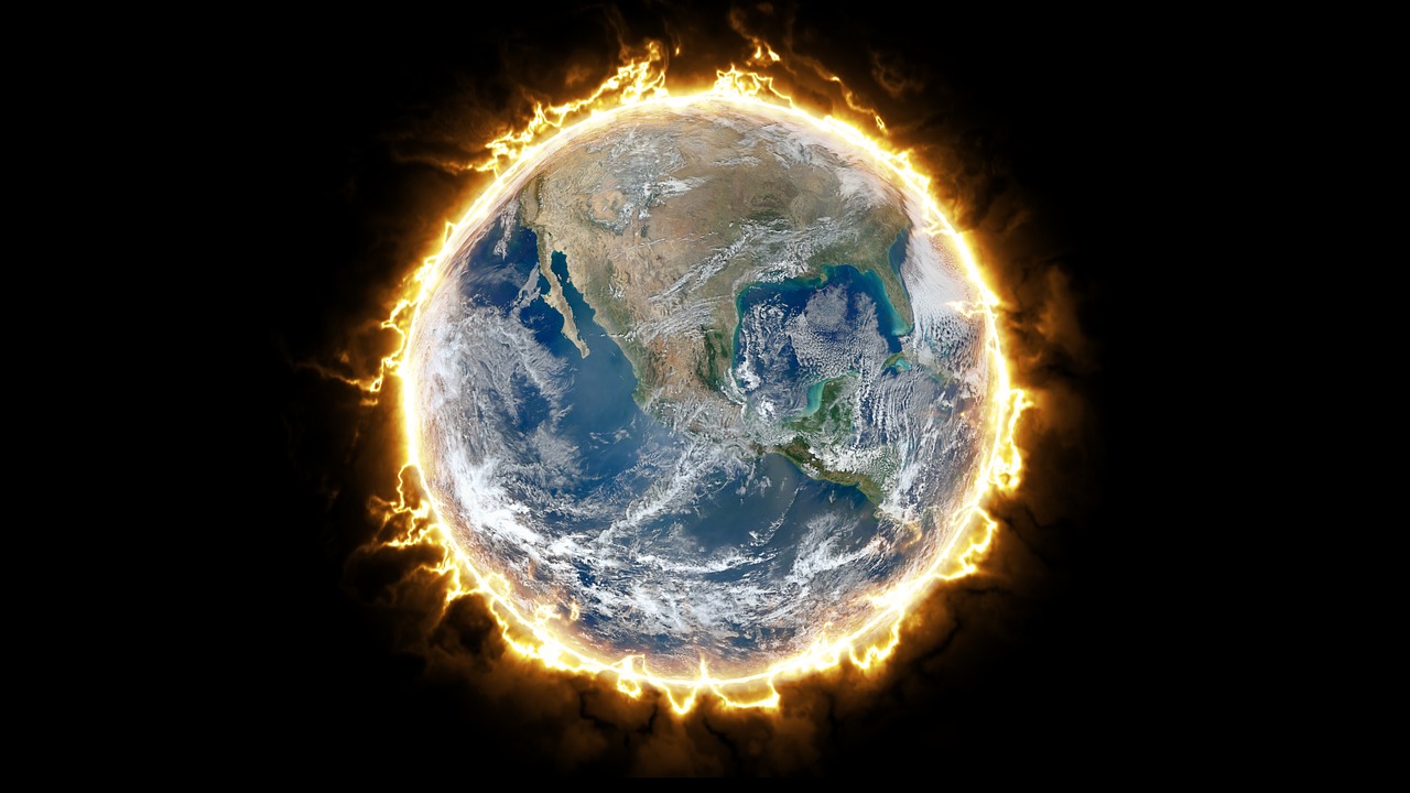 fire earth digital art free photo