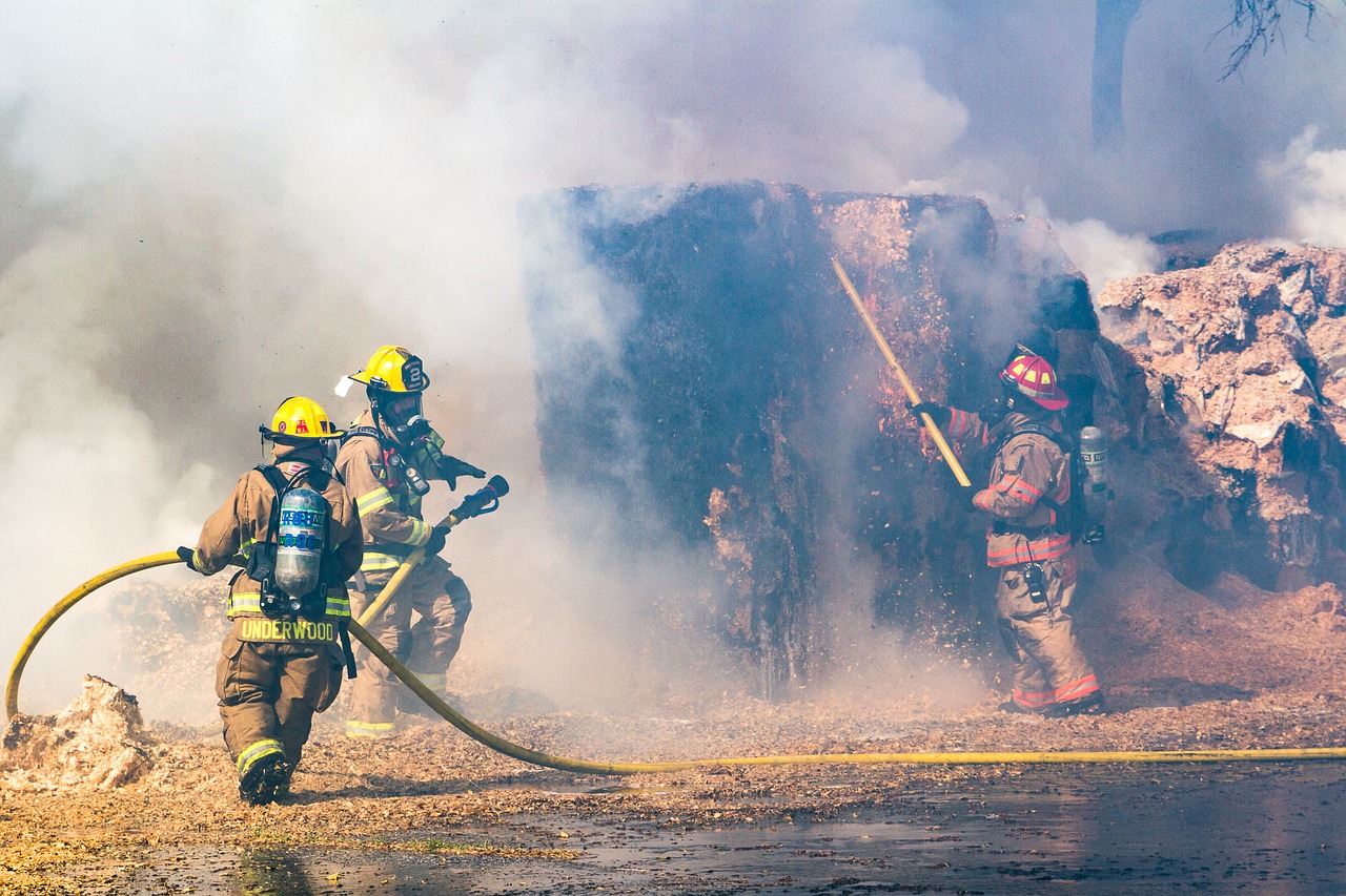 fire palatka florida hay bales free photo