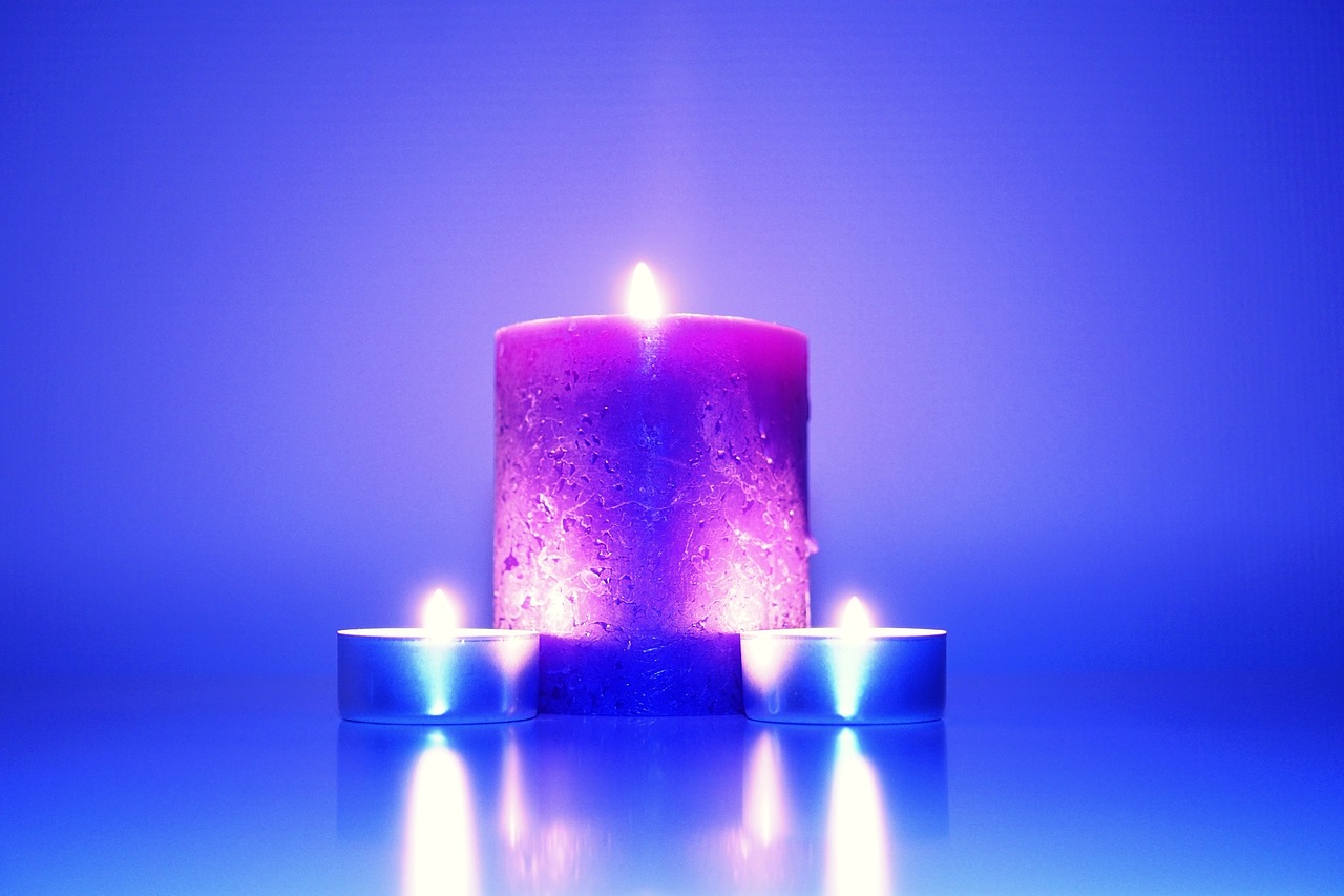 fire candles blue free photo