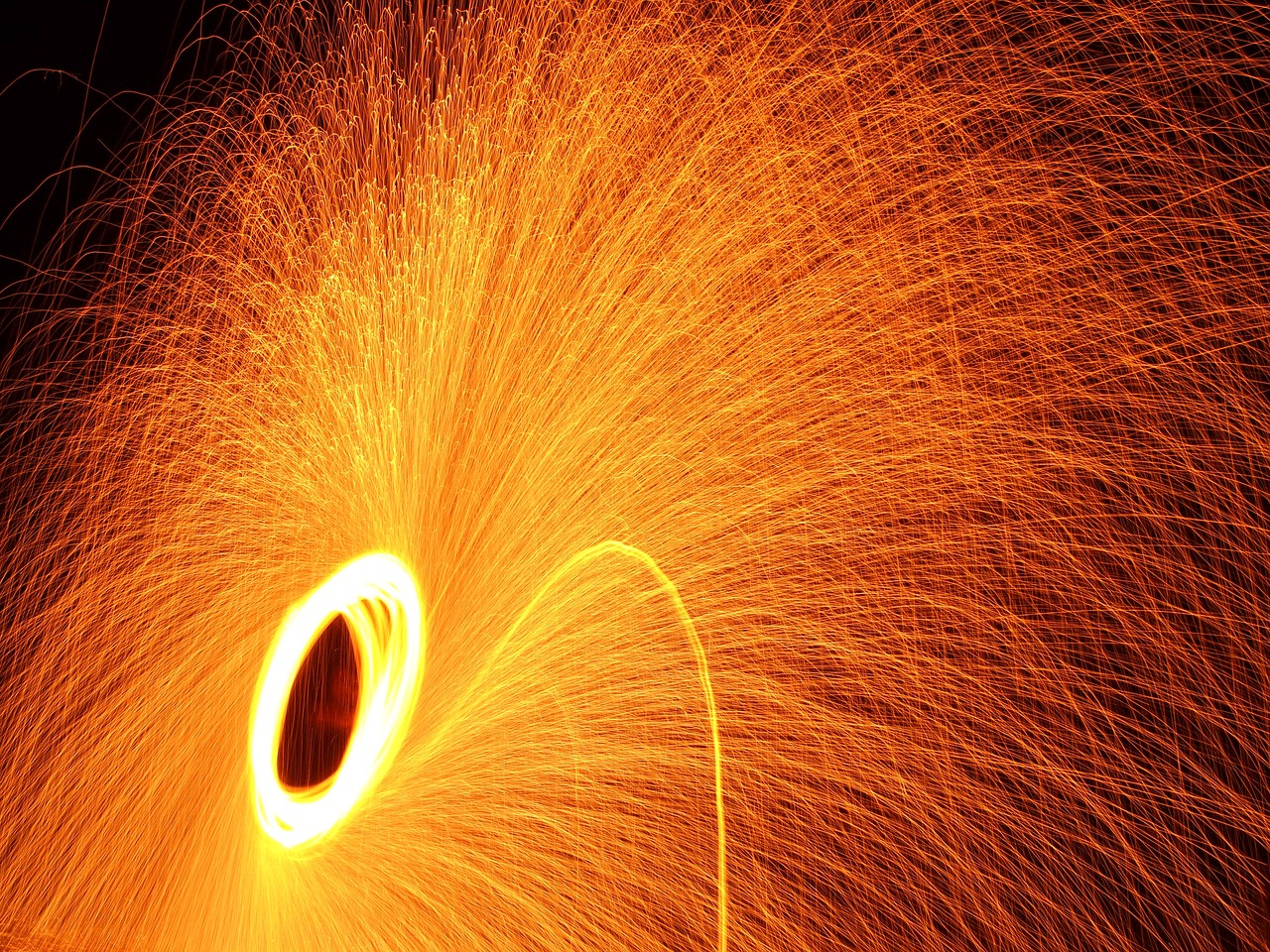 fire sparks night free photo