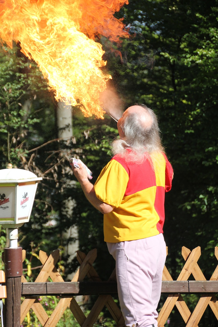 fire fire eaters man free photo