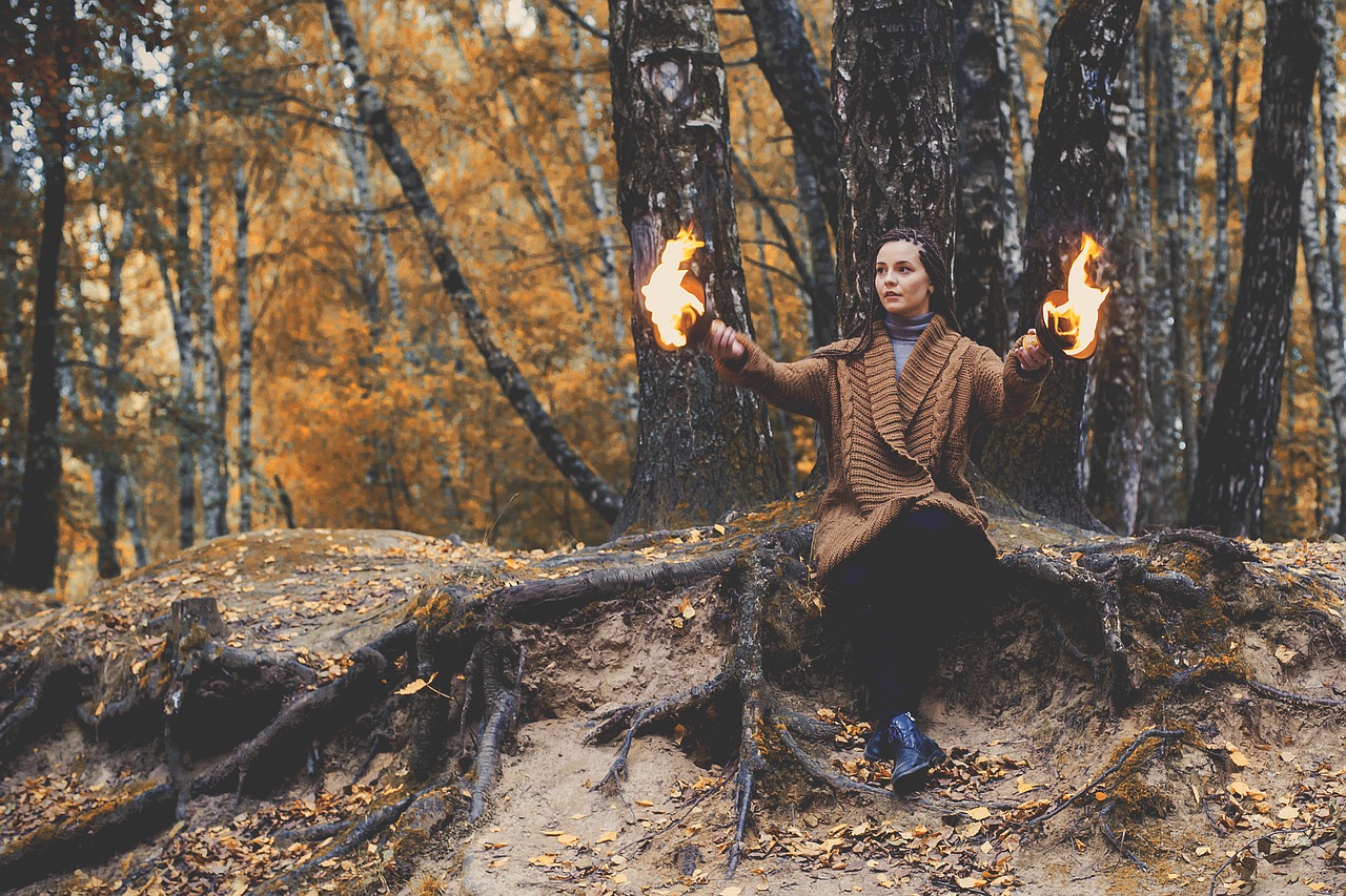 fire autumn shaman free photo