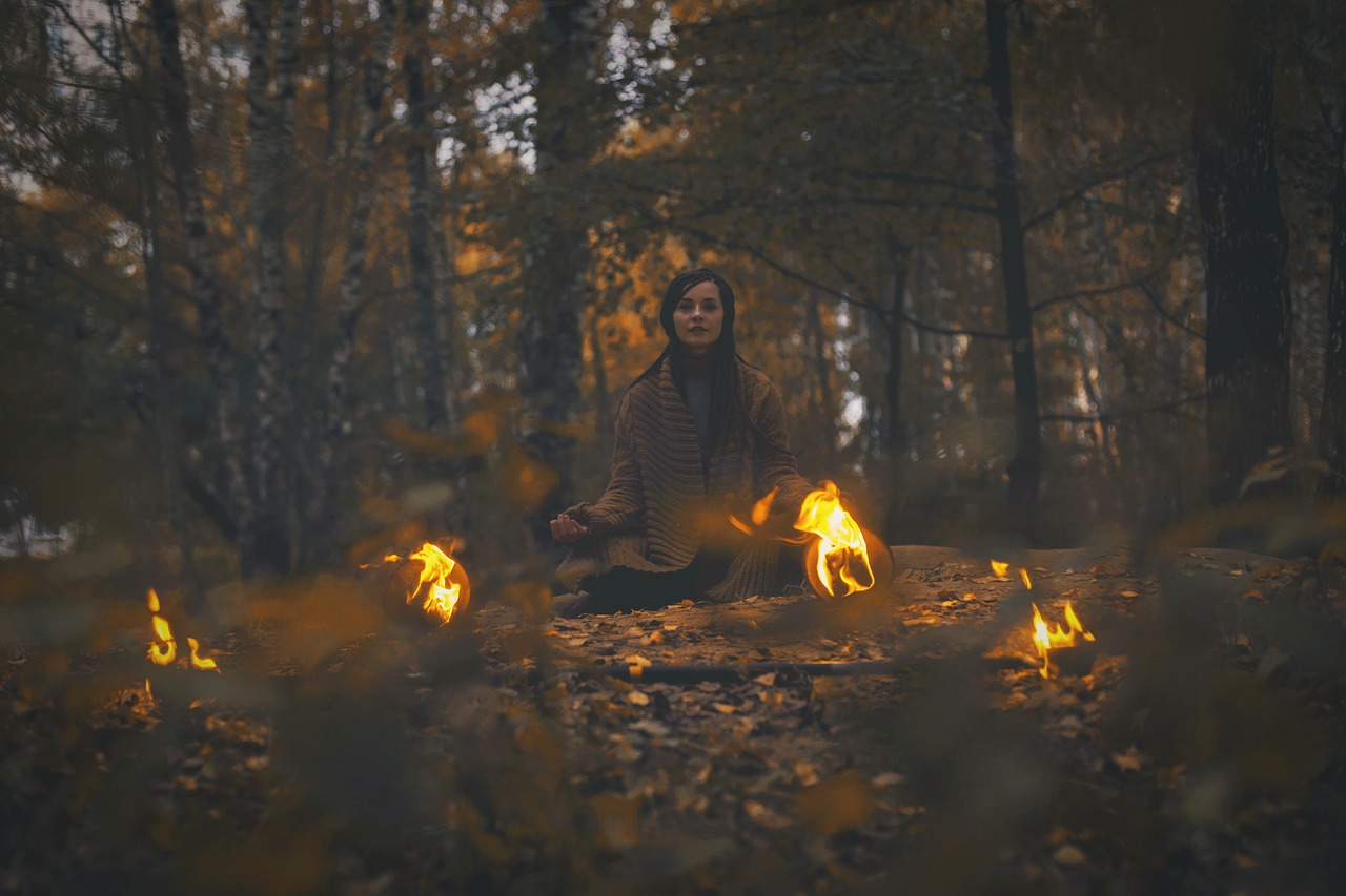 fire autumn shaman free photo