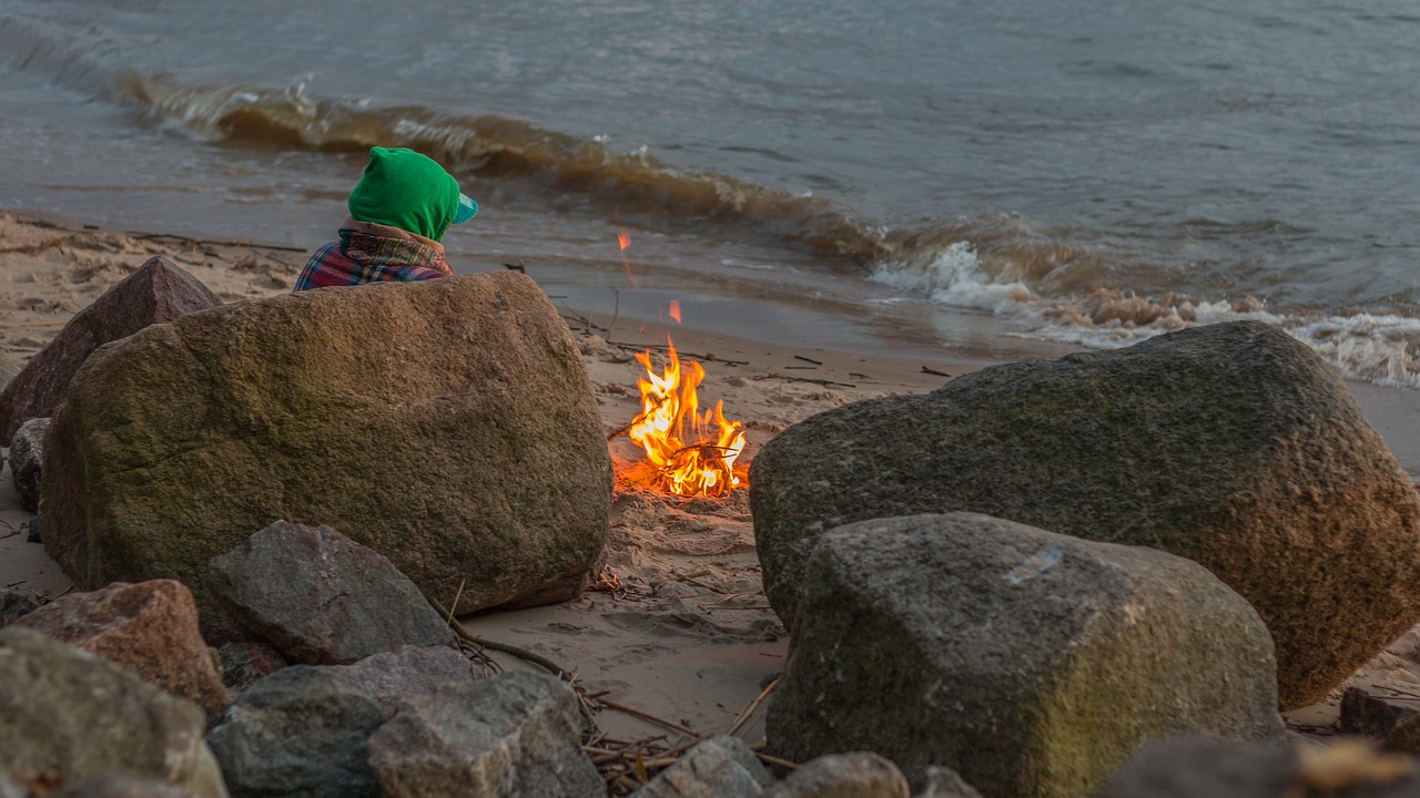 fire beach elbe free photo