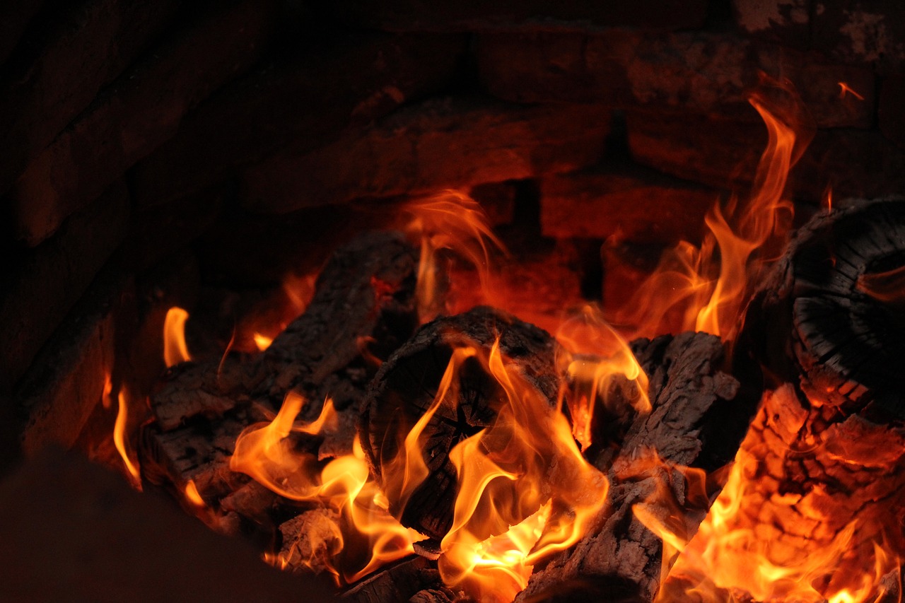 fire flame fireplace free photo