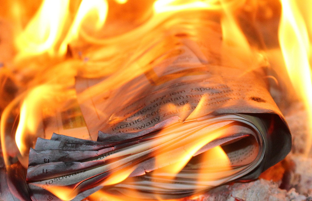 fire flames paper free photo