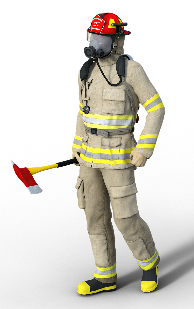 fire man respiratory protection free photo